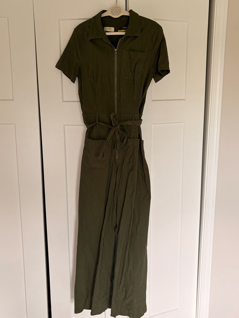 Anthropologie Olive Green Tall Utility Jumpsuit